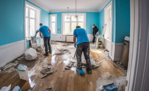 Men are giving Water damage Services in garland