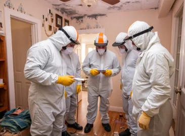 Men are doing mold remediation in garland